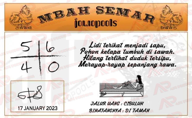 Syair HK Mbah Semar 17 January 2023