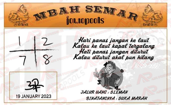 Syair HK Mbah Semar 19 January 2023
