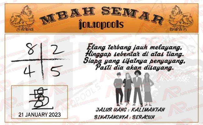 Syair HK Mbah Semar 21 January 2023