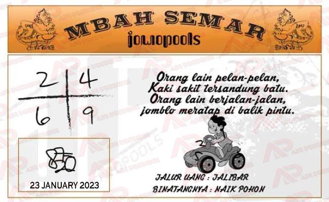 Syair SD Mbah Semar 23 January 2023