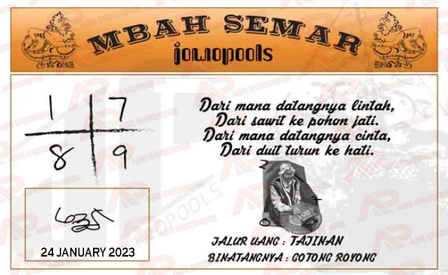 Syair SD Mbah Semar 24 January 2023