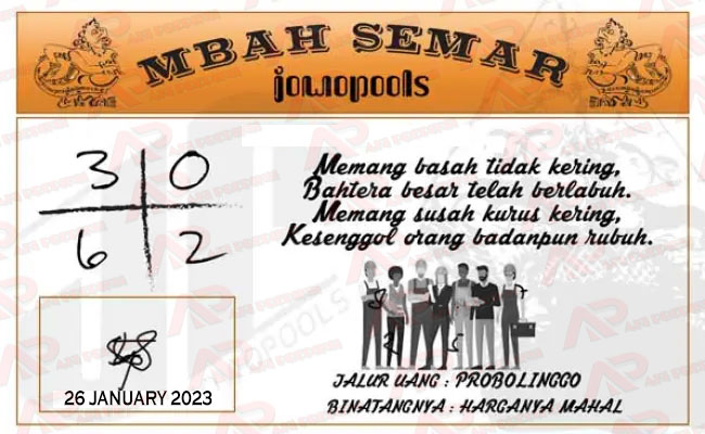Syair SD Mbah Semar 26 January 2023