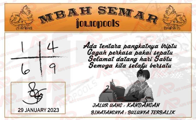 Syair SD Mbah Semar 29 January 2023