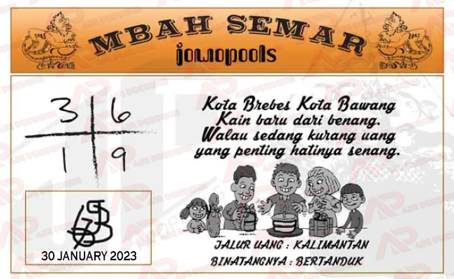 Syair SD Mbah Semar 30 January 2023