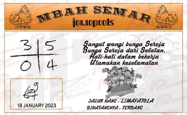Syair SGP Mbah Semar 18 January 2023