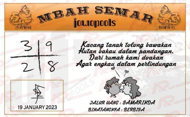 Syair SGP Mbah Semar 19 January 2023