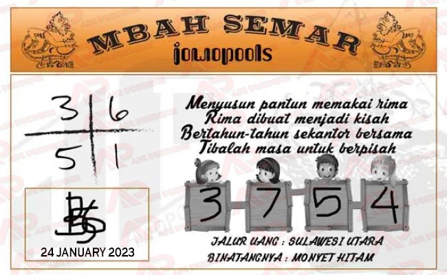 Syair SGP Mbah Semar 24 January 2023