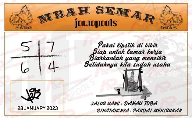 Syair SGP Mbah Semar 28 January 2023