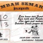 Syair SGP Mbah Semar 29 January 2023
