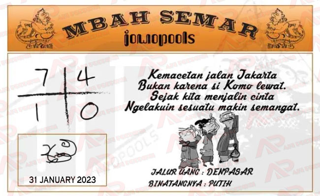 Syair SGP Mbah Semar 31 January 2023